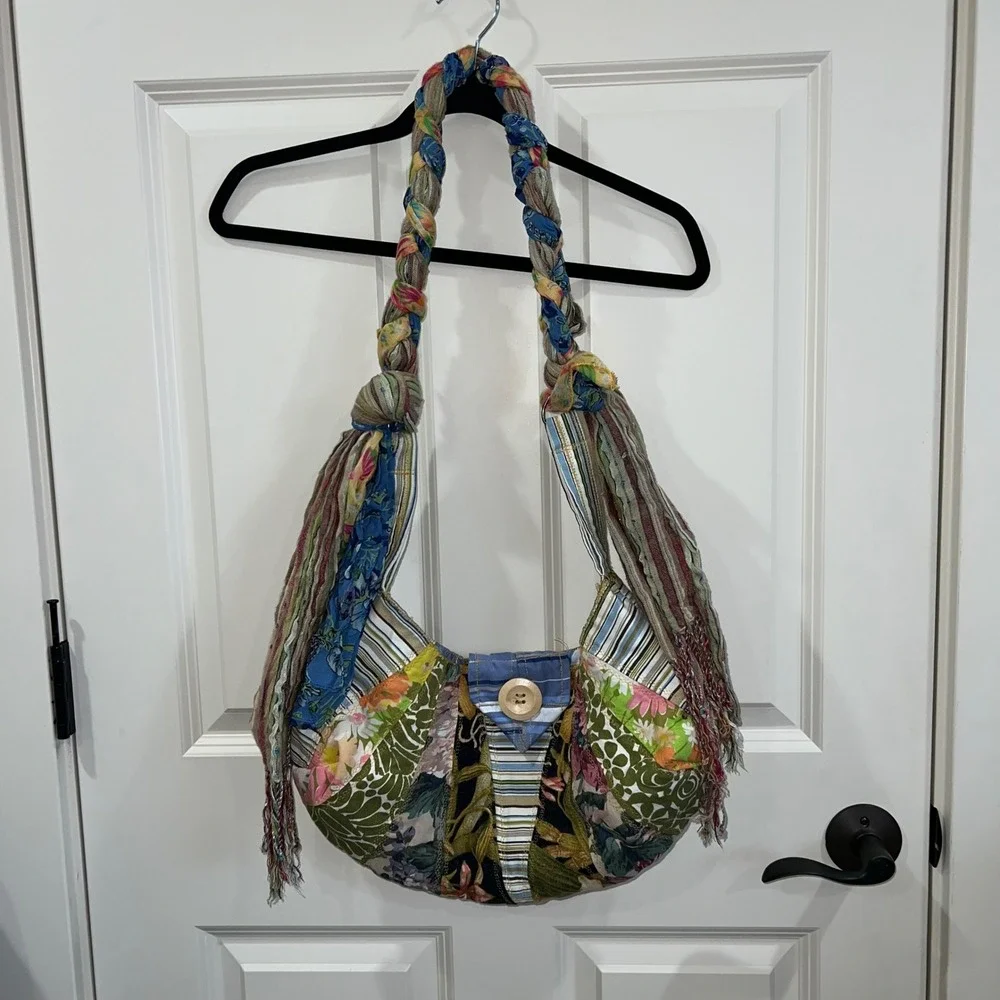 Handmade Boho Floral Patchwork Hobo Shoulder‎ Bag